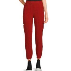 Theory Northsound Women's Joggers Pants Cargo Pockets Pull On Red Oak Size 0 NEW